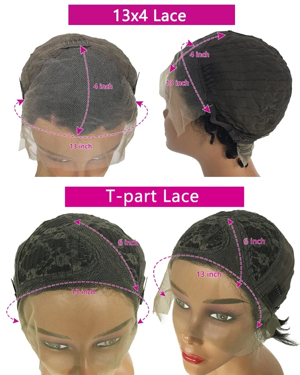 Short Bob Pixie Cut Wig Lace Frontal Straight Transparent Lace Front Human Hair Wigs For Black Women Preplucked Brazilian Hair